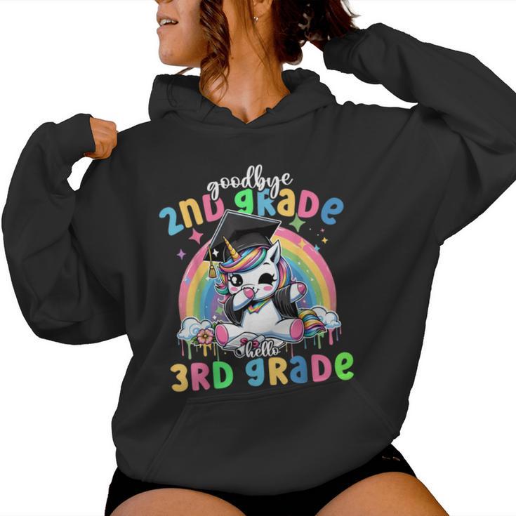 Goodbye 2Nd Second Grade Unicorn Hello 3Rd Grade Cap Gown Women Hoodie