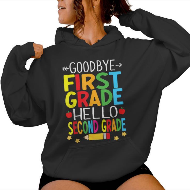 Goodbye First Grade Hello Second Grade Graduation 2024 Women Hoodie