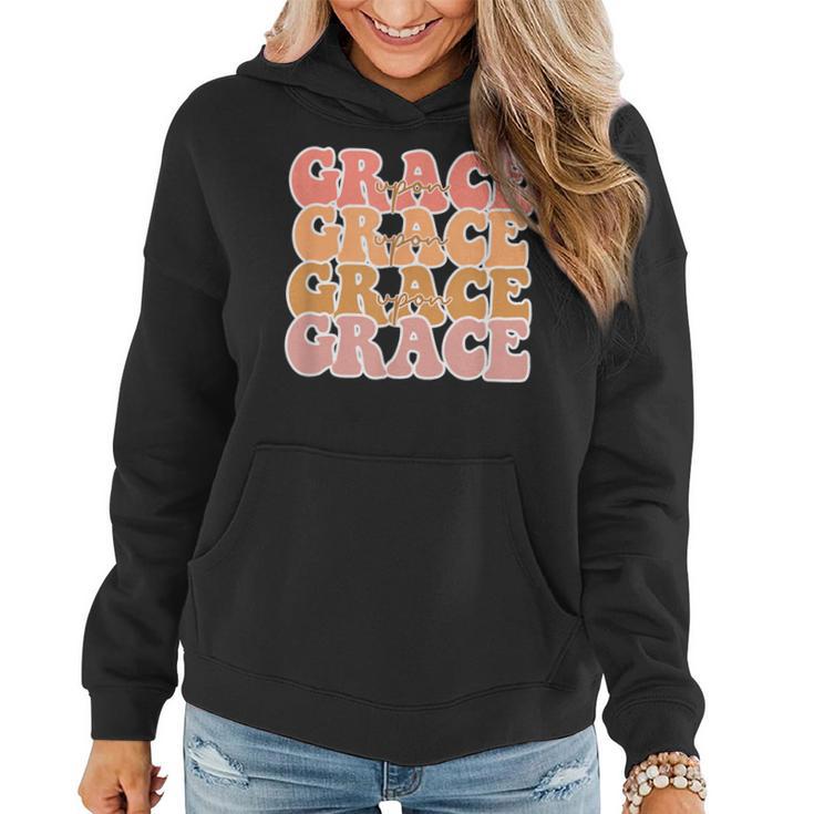 Grace Upon Retro Vintage Christian Faith Jesus God Lover Women Hoodie