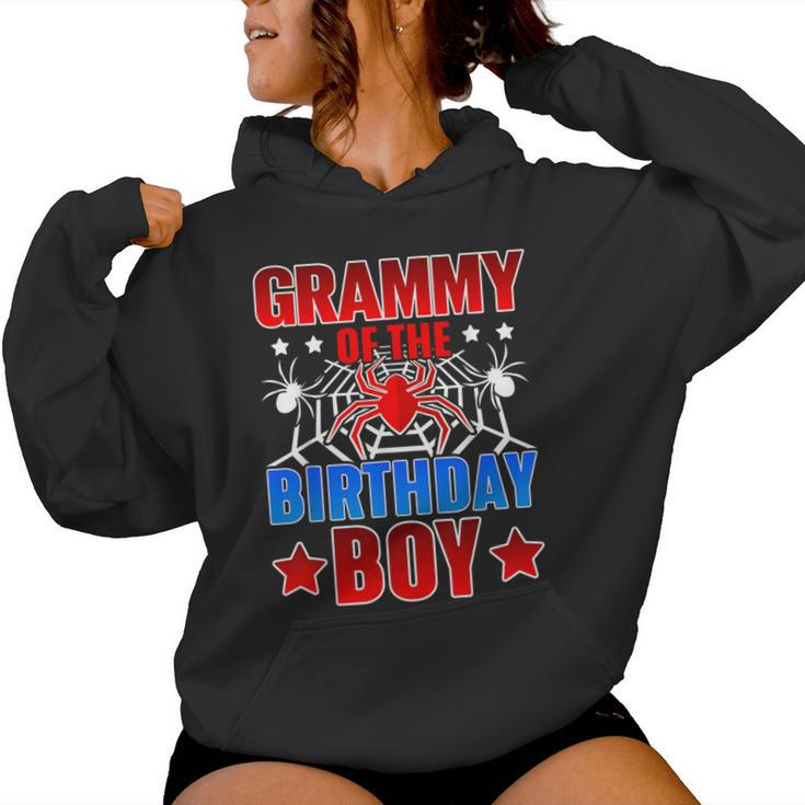 Grammy Of The Birthday Boy Costume Spider Web Party Grandma Women Hoodie