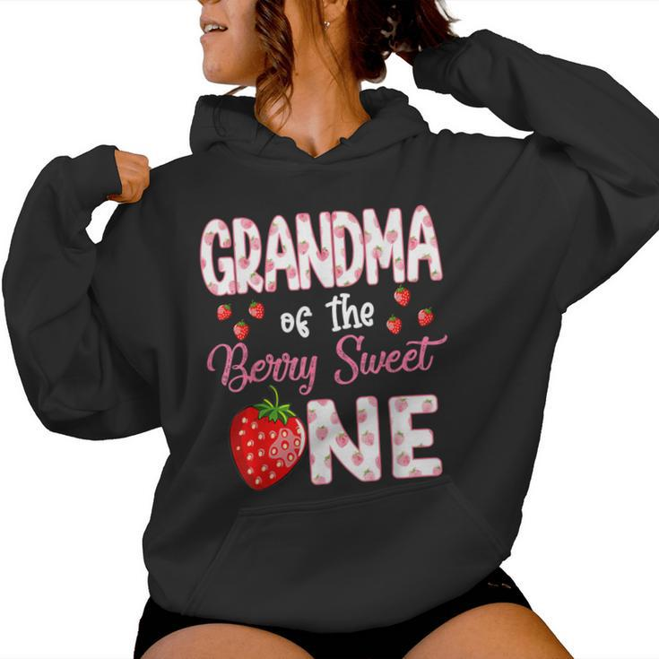 Grandma Of The Berry Sweet One Strawberry First Birthday Women Hoodie