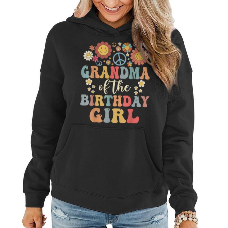 Grandma Of The Birthday Girl Groovy Themed Family Matching Women Hoodie
