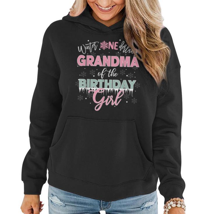 Grandma Of The Birthday Girl Winter Onederland Family Women Hoodie