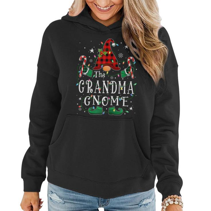 Grandma Gnome Buffalo Plaid Matching Family Xmas Pajamas Women Hoodie