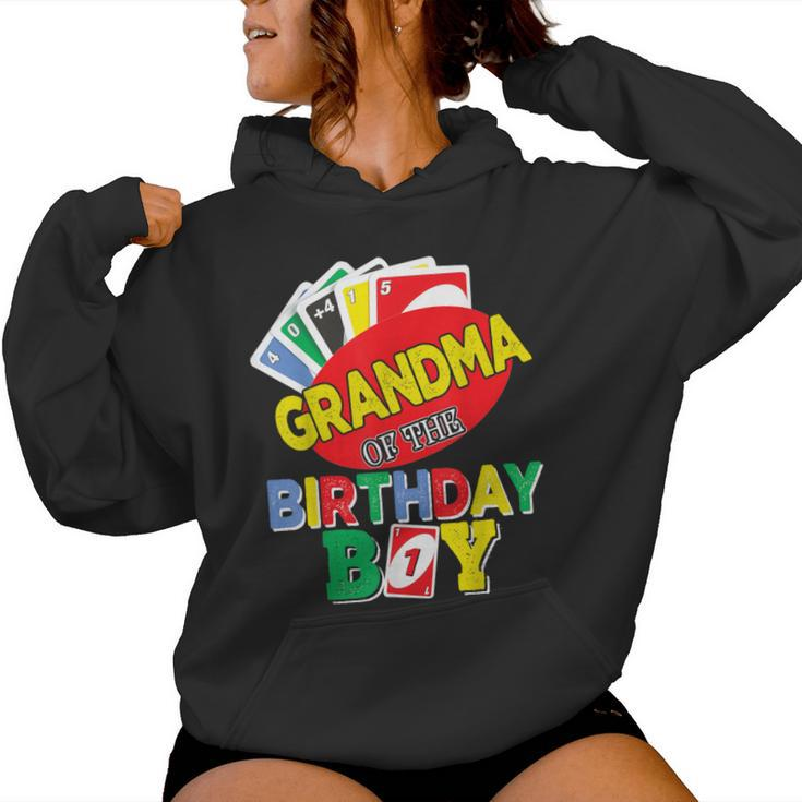 Grandma Of The Uno Birthday Boy Uno Birthday Boy Women Hoodie