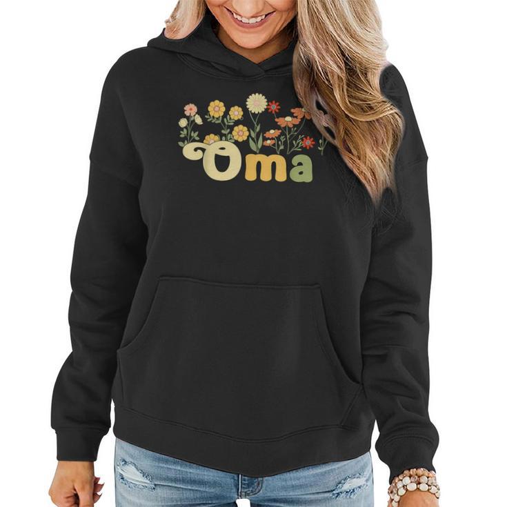 Groovy Oma Grandmother Flowers Oma Grandma Women Hoodie