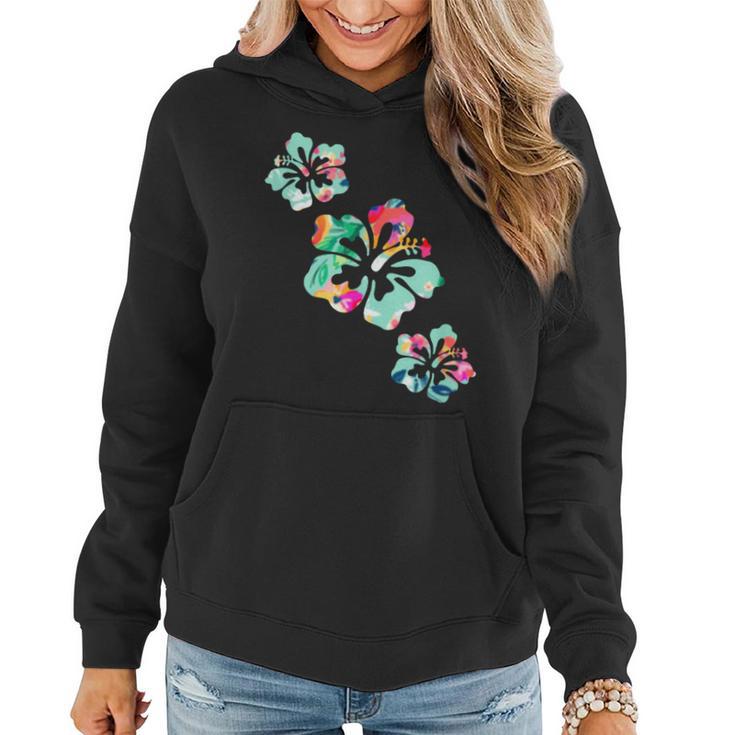 Hawaii Hibiscus Flower Hawaiian Surfer Style Vintage Floral Women Hoodie