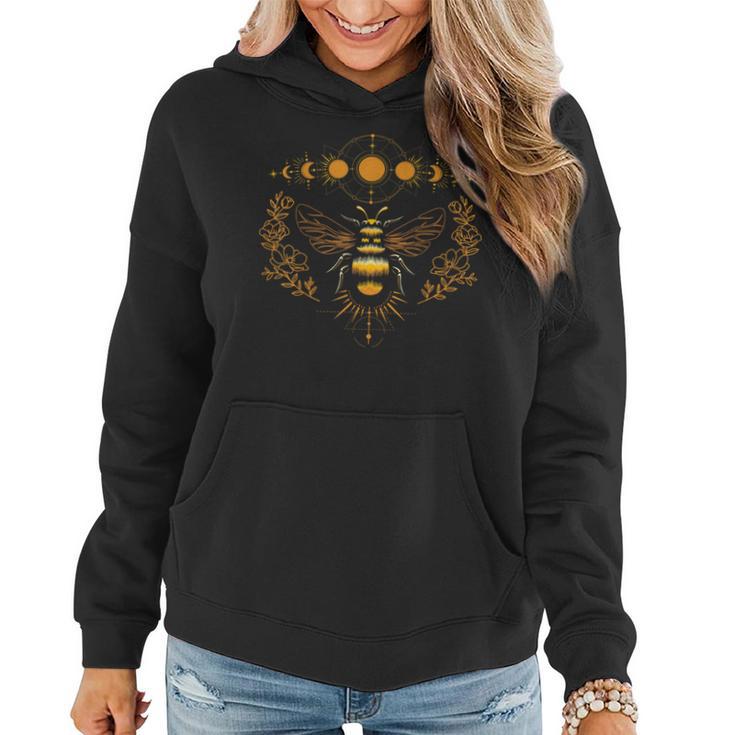 Honey Bee Moon Phases Phases Of The Moon Bees Women Hoodie