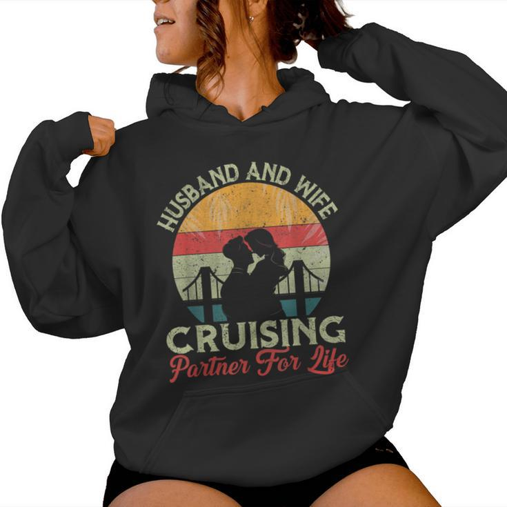 Husband And Wife Cruising Partners For Life Couple Cruise Women Hoodie
