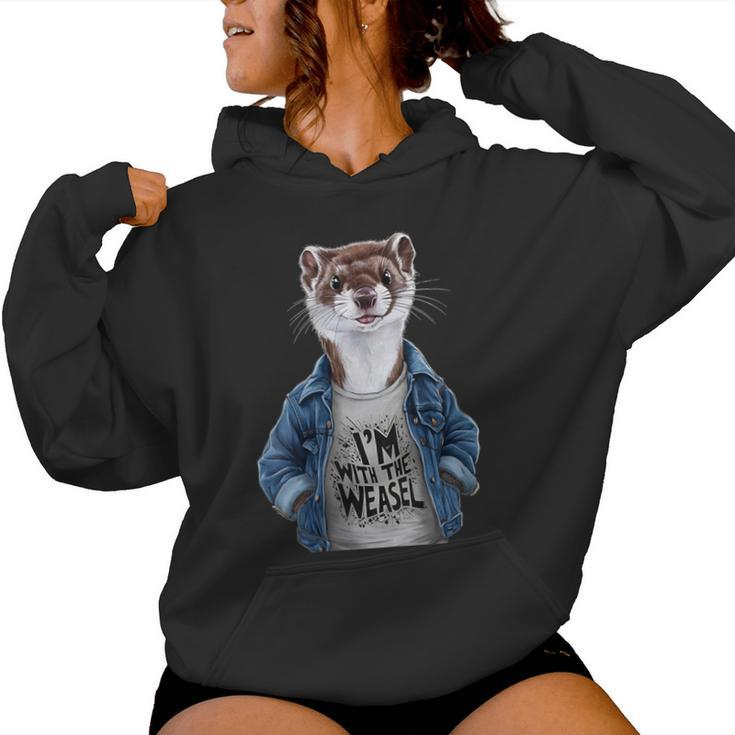 I'm With The Weasel Matching Weasel Weasel Lovers Women Hoodie