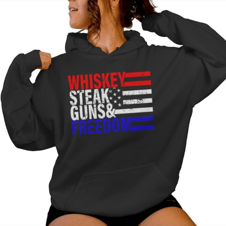 Independence Whiskey Steak Guns & Freedom 4Th July Women Hoodie