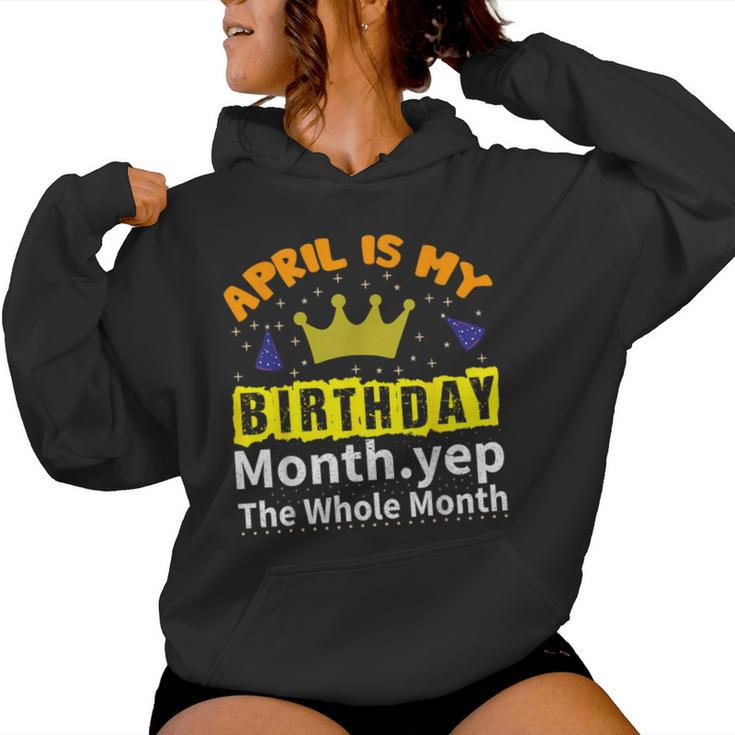 It's My Birthday April Month Groovy Birthday Novelty Women Hoodie