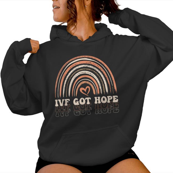 Ivf Got Hope Inspiration Rainbow Ivf Mom Fertility Surrogate Women Hoodie