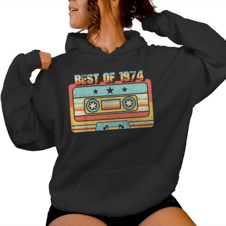 Jahrgang 1974 Kassette 50 Geburtstag Papa Mama Retro 50 Kapuzenpullover für Damen