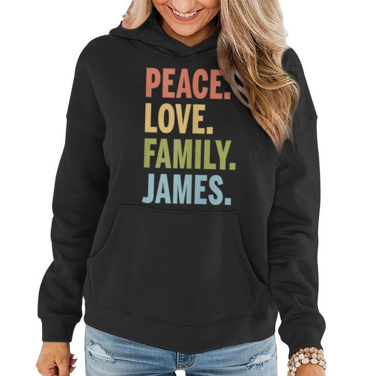 James Peace Love Family Matching Last Name Women Hoodie