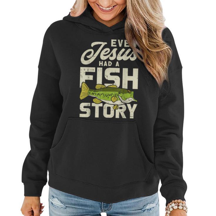 Jesus Fish Story Fisherman God Christ Fishing Christian Women Hoodie