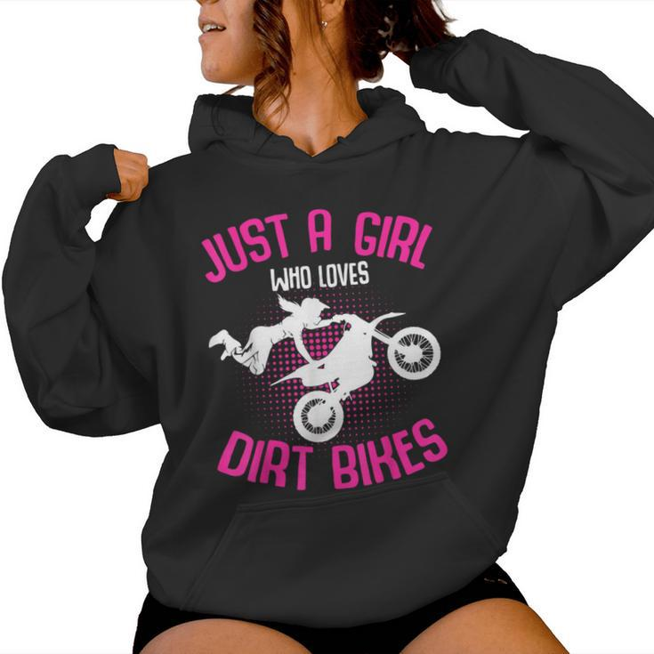 Just A Girl Who Loves Dirt Bikes Motocross Dirt Biking Girls Women Hoodie