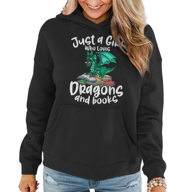 Just A Girl Who Loves Dragons And Books Reading Dragon Women Hoodie