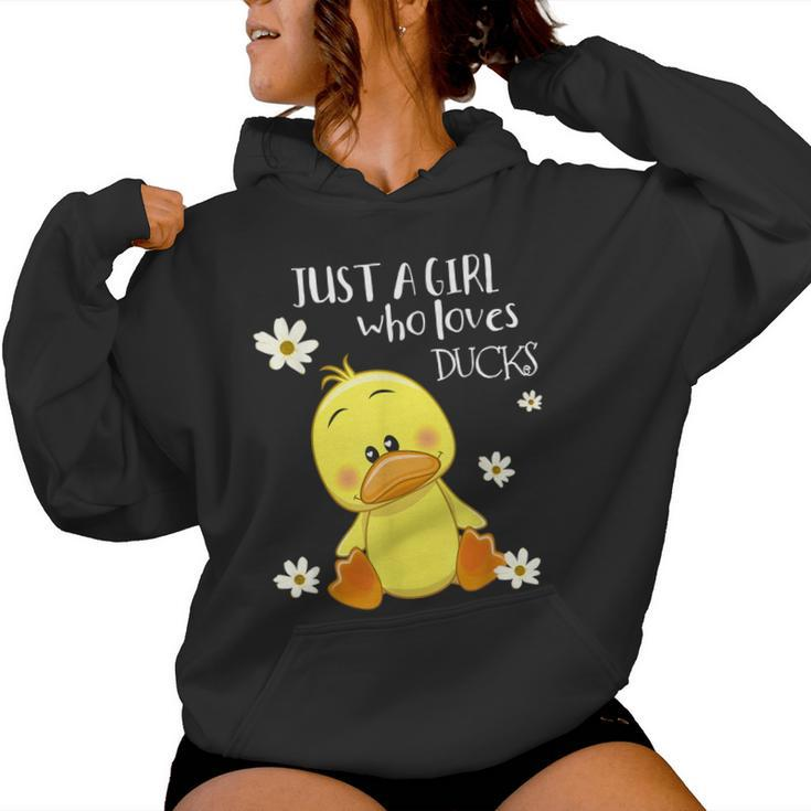 Just A Girl Who Loves Ducks Cute Duck Lover Owner Women Hoodie