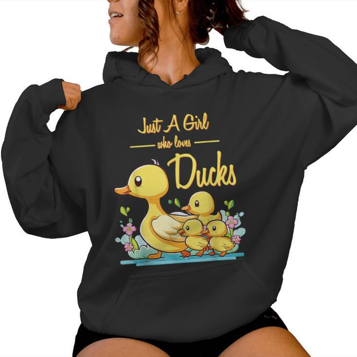 Just A Girl Who Loves Ducks Duck Family Women Hoodie