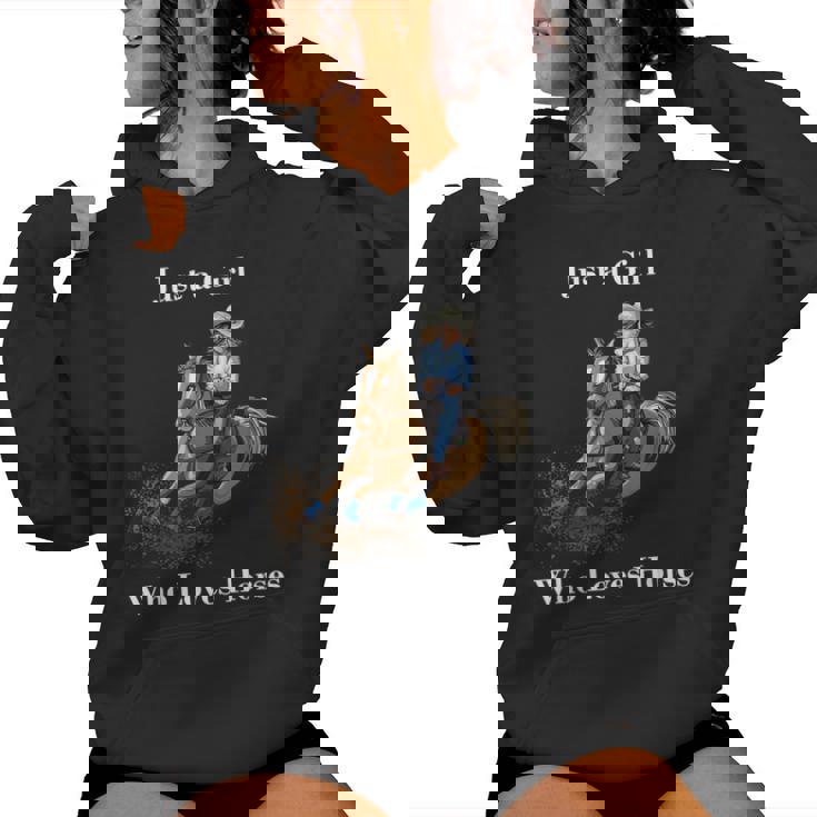 Just A Girl Who Loves Horses Equitación Occidental Sudadera con capucha para mujer