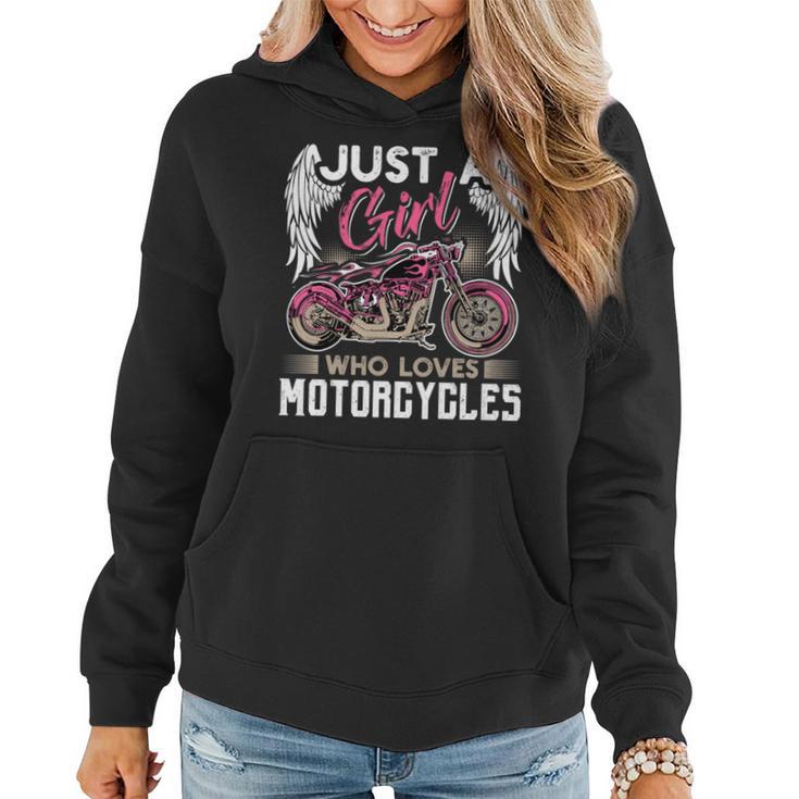 Just A Girl Who Loves Motorcycles Biker Women Hoodie