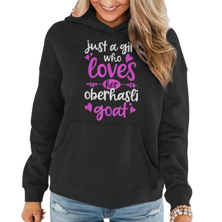 Just A Girl Who Loves Her Oberhasli Goat Women Hoodie