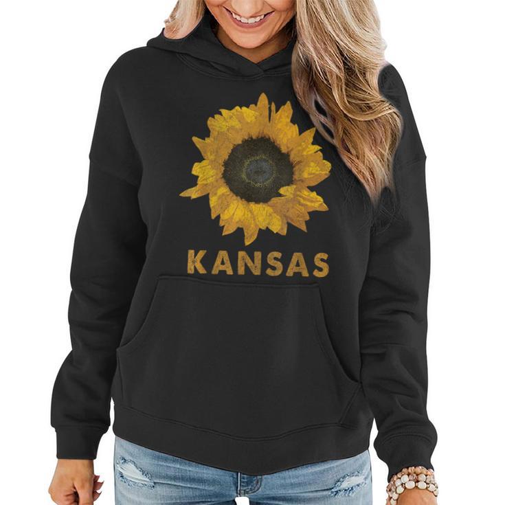 Kansas State Flower Sunflower Print Vintage Style Women Hoodie