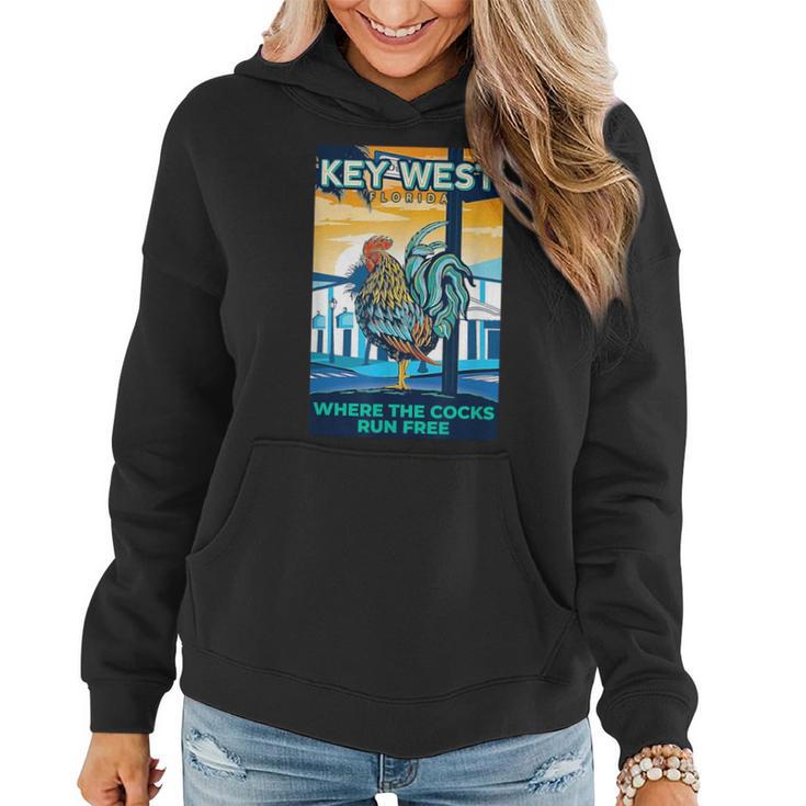 Key West Florida Rooster Where The Chicken Run Free Women Hoodie