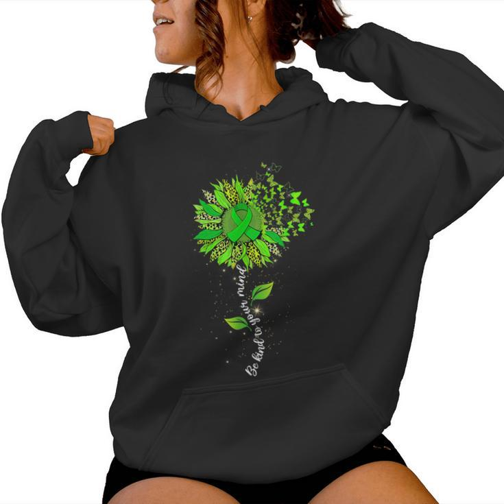 Be Kind To Your Mind Leopard Sunflower Mental Health Matters Women Hoodie