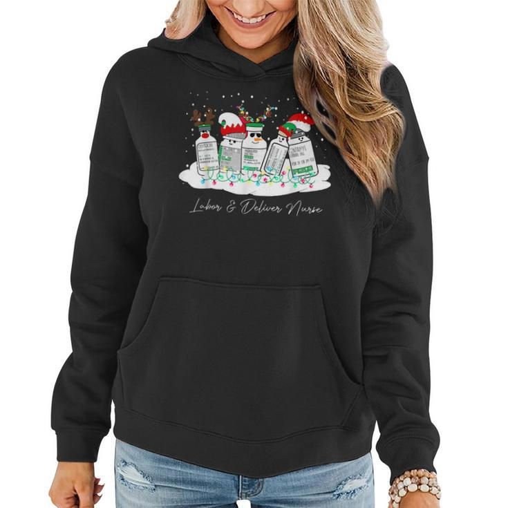 Labor And Delivery Nurse Christmas Mother Baby Nurse Holiday Women Hoodie