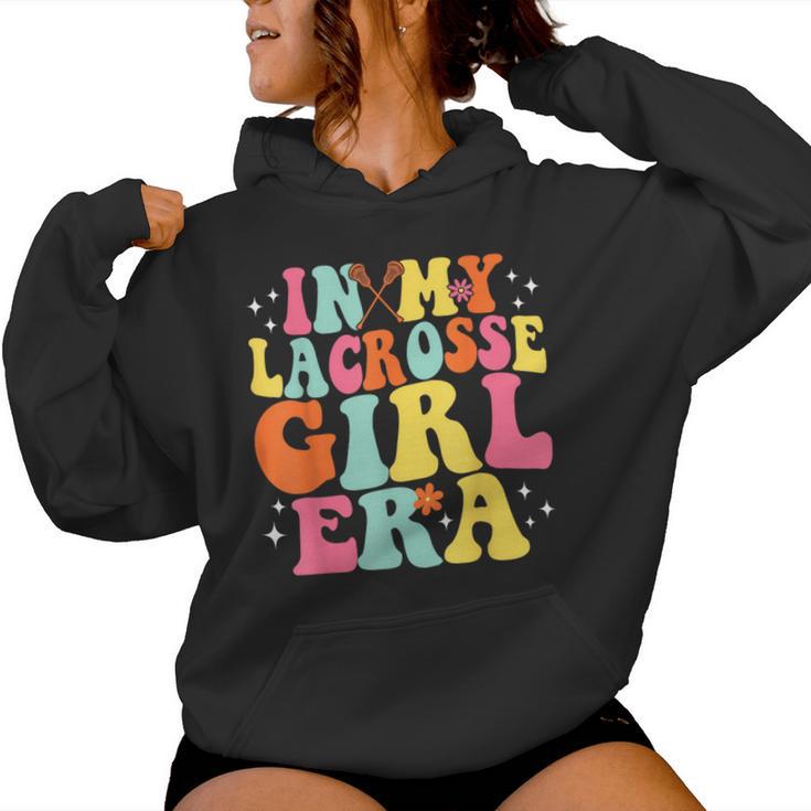 In My Lacrosse Girl Era Retro Game Day Groovy Women Hoodie