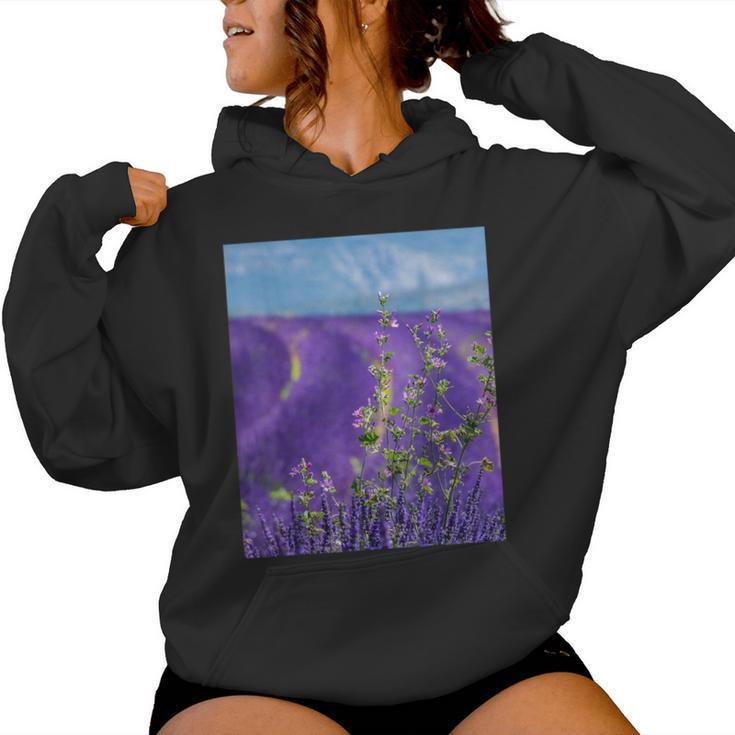 Lavender Purple Flower Field Women Hoodie