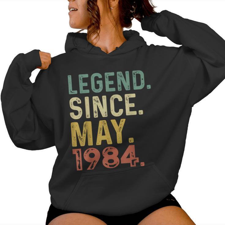Legend Since May 1984 Vintage 40Th Birthday Women Women Hoodie