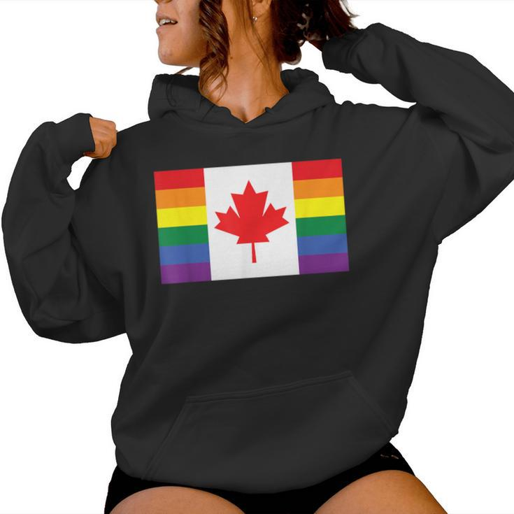 Lgbt Gay Pride Rainbow Canadian Flag Women Hoodie