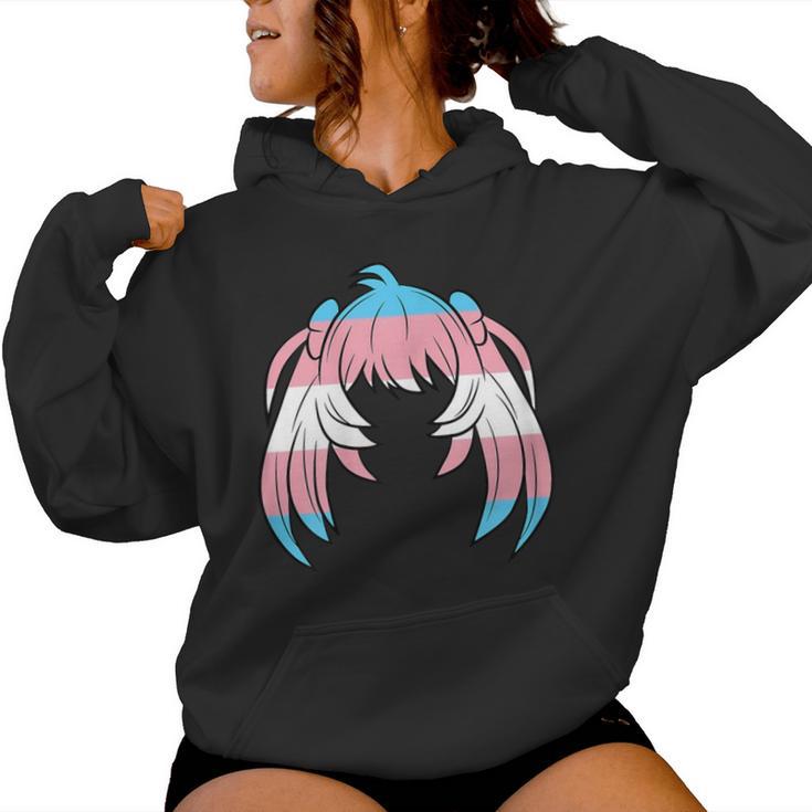 Lgbt-Q Anime Transgender Pride Japanese Girl Hair Women Women Hoodie