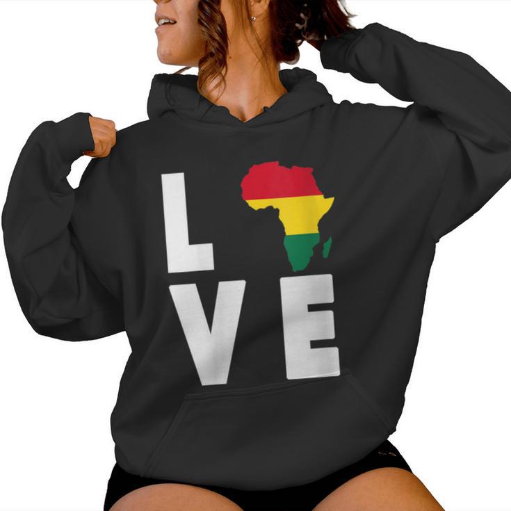 Love Africa Map Afrikan Pride African Diaspora Ancestry Ryg Women Hoodie