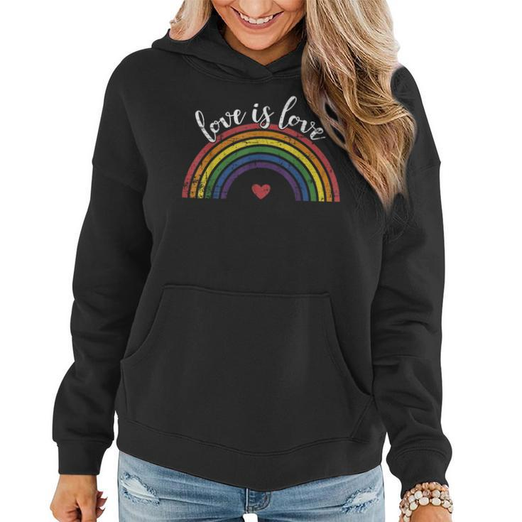 Love With Rainbow Flag For Lgbt Pride Month Women Hoodie
