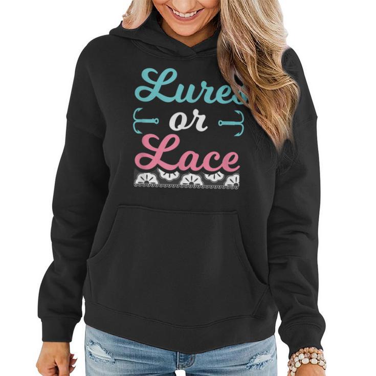 Lures Or Lace Fishing Pregnancy Gender Reveal T Sweatshirt - Monsterry