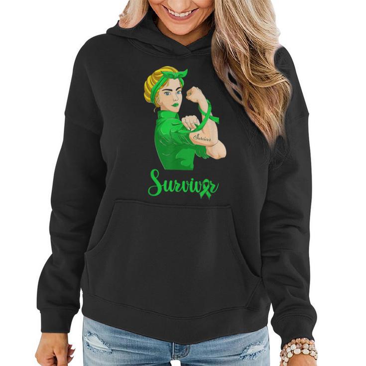 Lymphoma Green Cancer Rosie The Riveter Survivor Women Hoodie