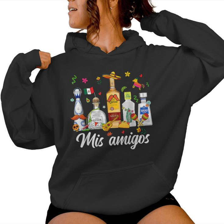 Mis Amigos Margarita Tequila Cocktail Cinco De Mayo Drinking Women Hoodie