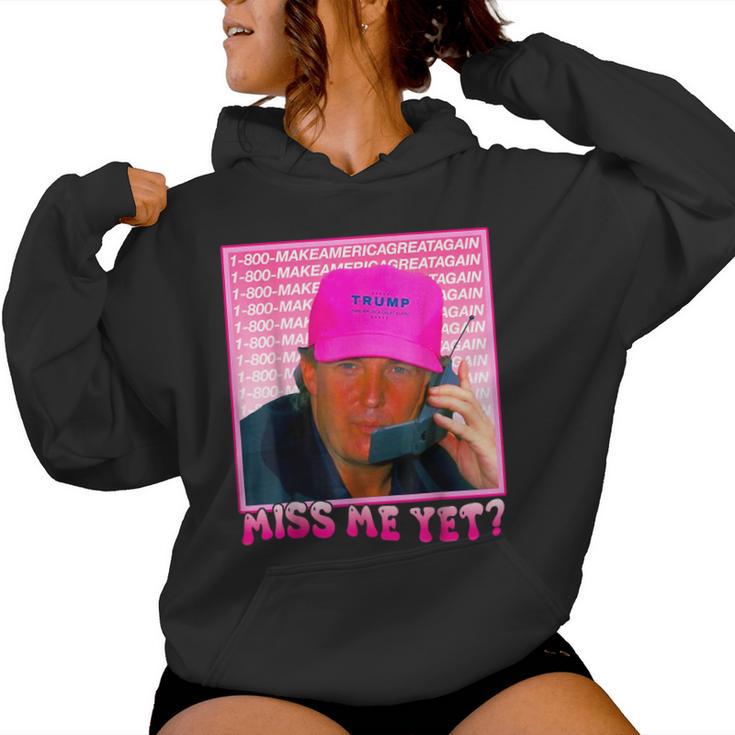 Miss Me Yet Donald Trump 2024 Holding Phone Call Pink Women Hoodie