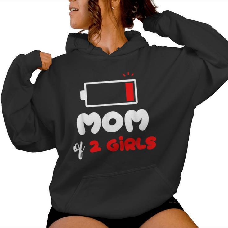 Mom Of 2 Girls 2 Daughters Mommy Of Two Girls Mother Women Hoodie