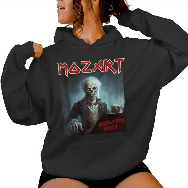 Mozart Heavy-Metal Vintage Sarcastic Music Women Hoodie