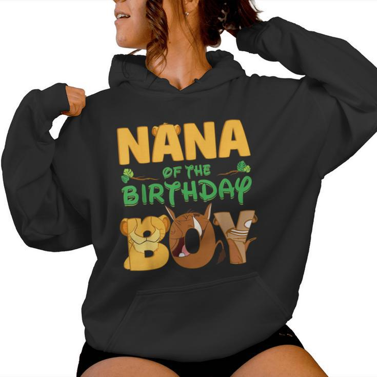 Nana Of The Birthday Boy Lion Family Matching Women Hoodie