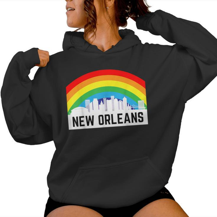 New Orleans Pride Lgbtq Rainbow Skyline Women Hoodie