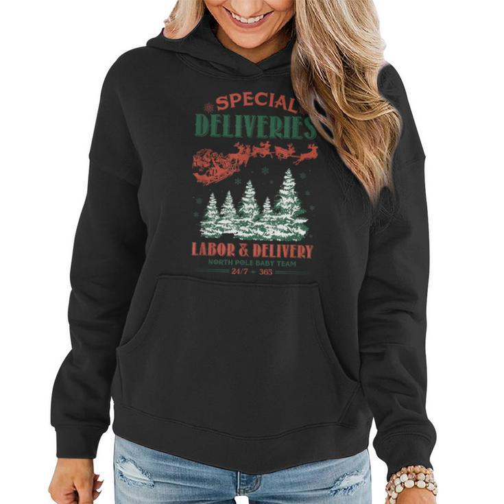 North Pole Baby Team Christmas Labor And Delivery Nurse L&D Women Hoodie