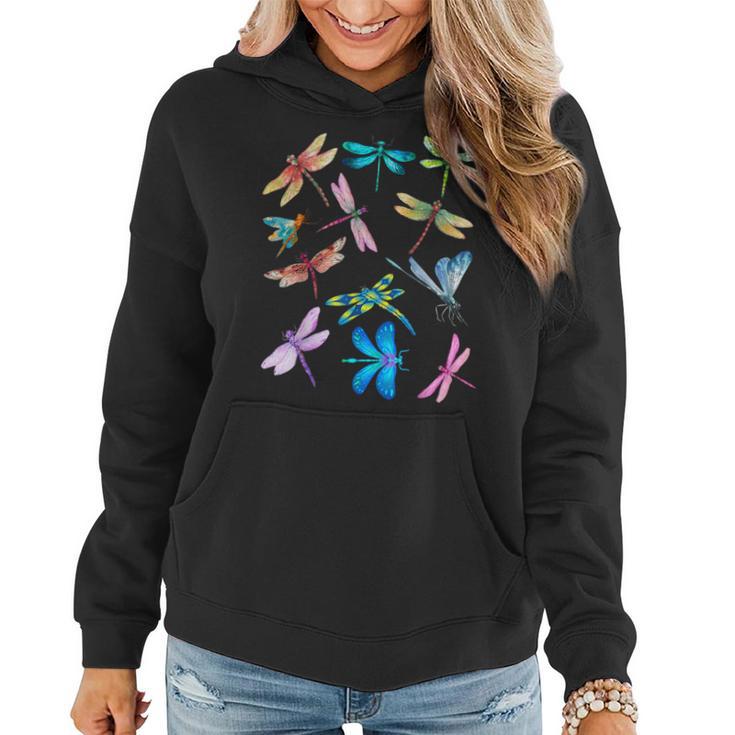 Nurse And Dog Mom Dragonfly Watercolor Happy Nurse Week 2023 Women Hoodie