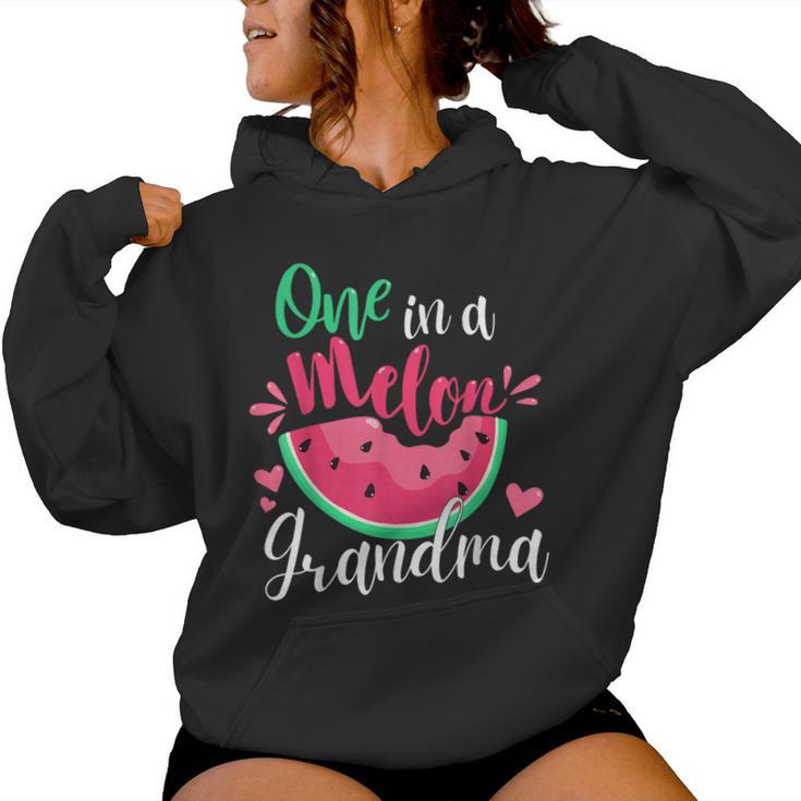 One In A Melon Grandma Birthday Party Matching Family Group Women Hoodie