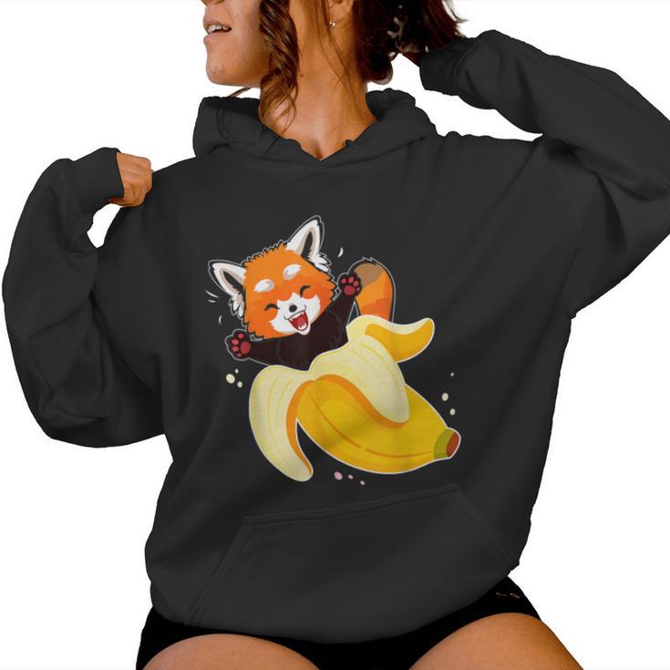 Panda Pajamas Red Panda In Banana Panda Bear Fruit Addicts Women Hoodie